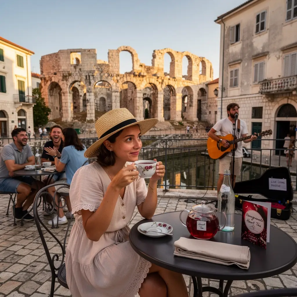 Zeleni listovi i plodovi nara na drvenoj površini.